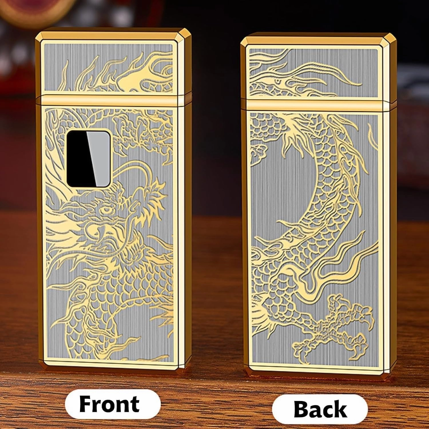 Intelligent Induction Kerosene lighters, Reusable, Open Flame, Oil-Electric Dual-Purpose Lighter, can be Given as a Gift to Boyfriend or Father (Fuel not Included)(Brass)