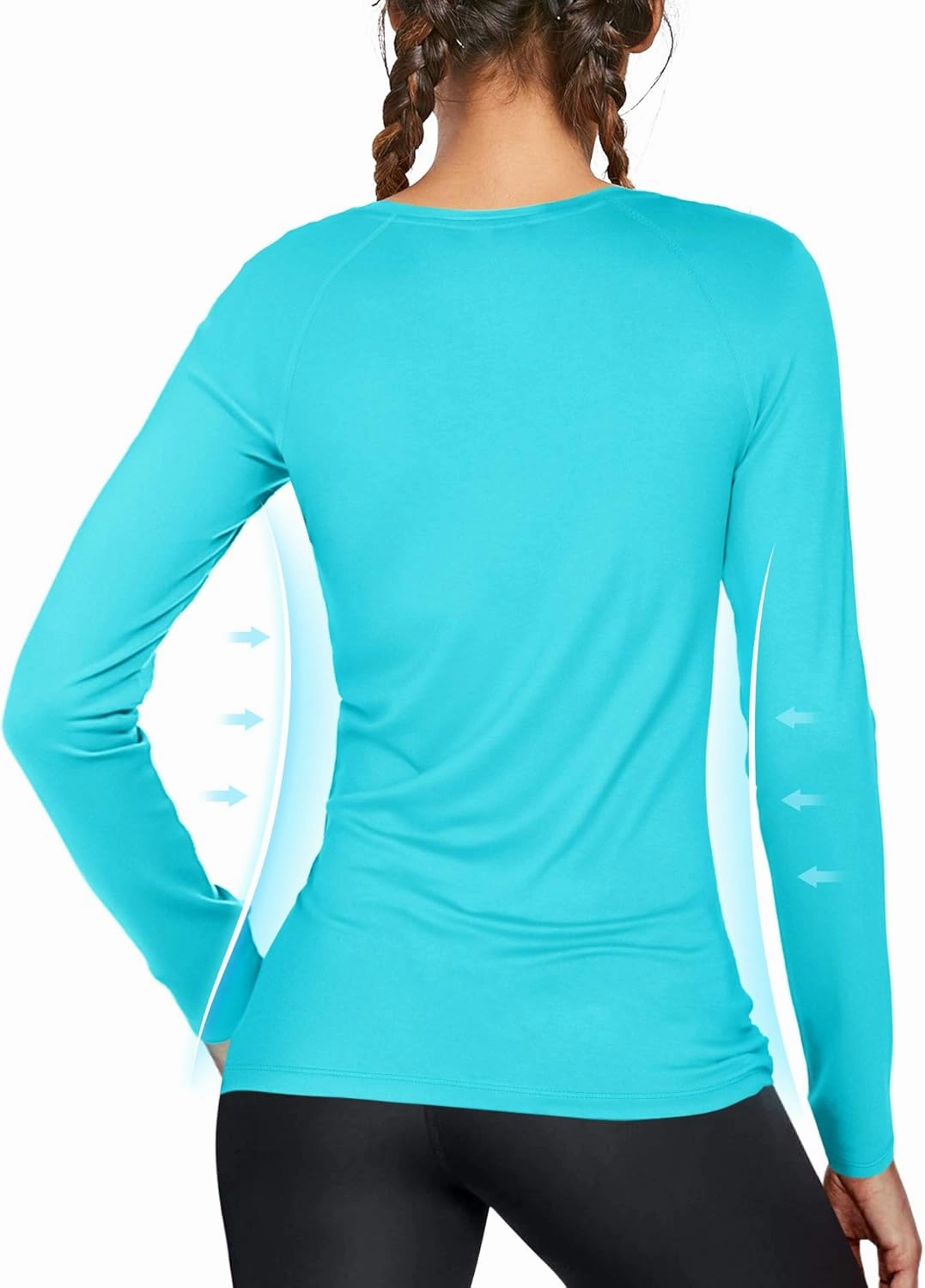 isnowood Women's Sun Protection Long Sleeve Shirts, UPF 50  UV Rash Guard Swim Shirt, Workout Hiking Running Athletic Tops