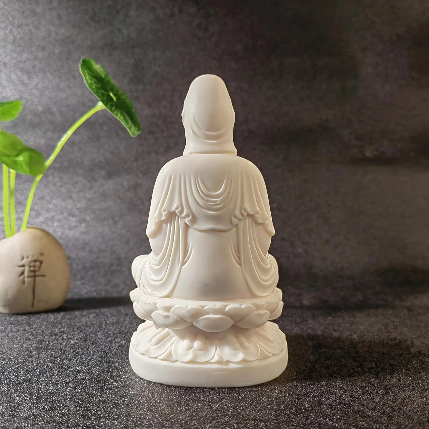 Ivory Fruit Guan Yin Statue,Kwan Yin Sculpture for Home Office Car Feng Shui Décor and Thoughtful Zen Ornamnt Gifting