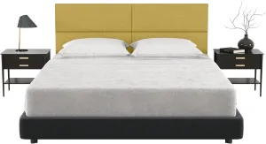 Jaxx Panelist Modern Padded Headboard – Set of 4 Wall Mounted Panels - Queen, Amber Gold Microvelvet