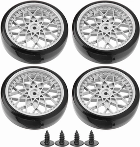 Jeanoko Robust Truck Plastic Tires WPL D12 Model Car Upgrade Parts for Remote Control Car WPL D12 RTR RC Rock Crawler for Cultivating Interest for Children Kids Gift(Silver)