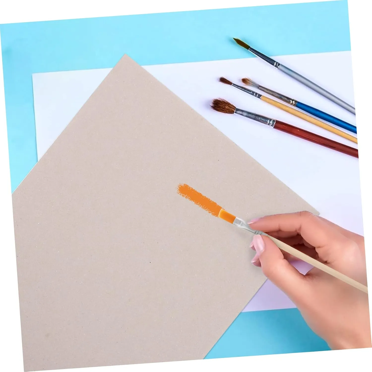 JEWEDECO DIY Graffiti Paperboard Pcs Gray Cardboard Double-Sided Thick Drawing Paper for Boys and Girls