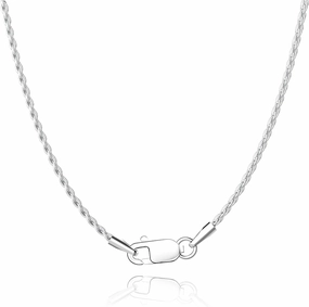 Jewlpire Solid 18K Gold Over 925 Sterling Silver Chain Necklace for Women, 1.35mm Rope Chain Italian Necklace Chain for Women Men Super Shiny & Durable Women's Chain Necklaces 18 20 22 24 Inch
