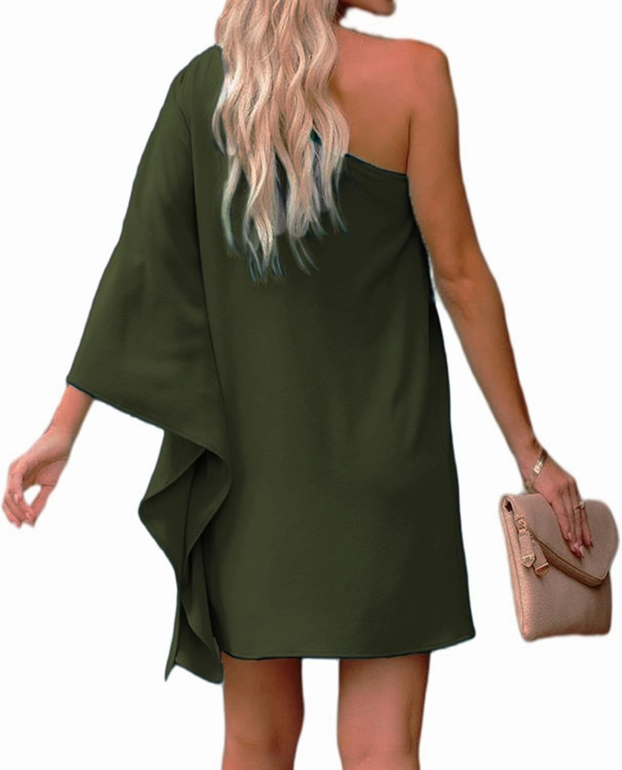 Jhsnjnr Women's Casual Batwing Sleeve One Shoulder Dresses Summer Club Party Cocktail Dresses