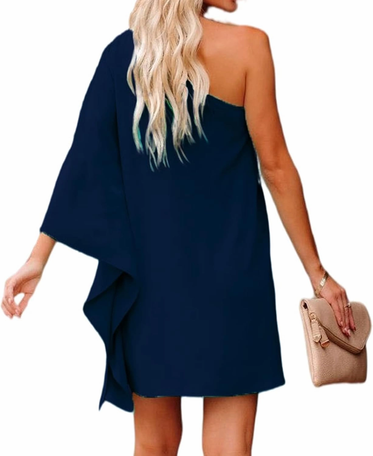 Jhsnjnr Women's Casual Batwing Sleeve One Shoulder Dresses Summer Club Party Cocktail Dresses