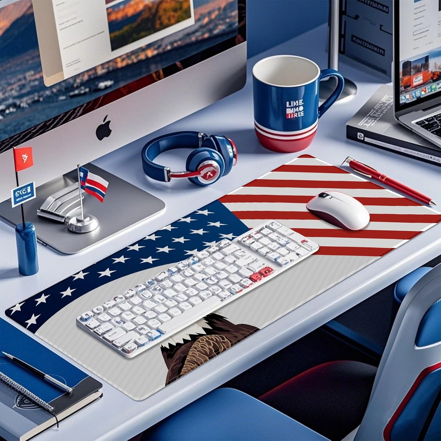 JIALONG Large Gaming Mouse Pad, XXL Desk Mat, Durable Extended Mousepad with Stitched Edges, Non-Slip Base Keyboard Mat for Gamer, Office and Home - 35.4x15.7 Inches