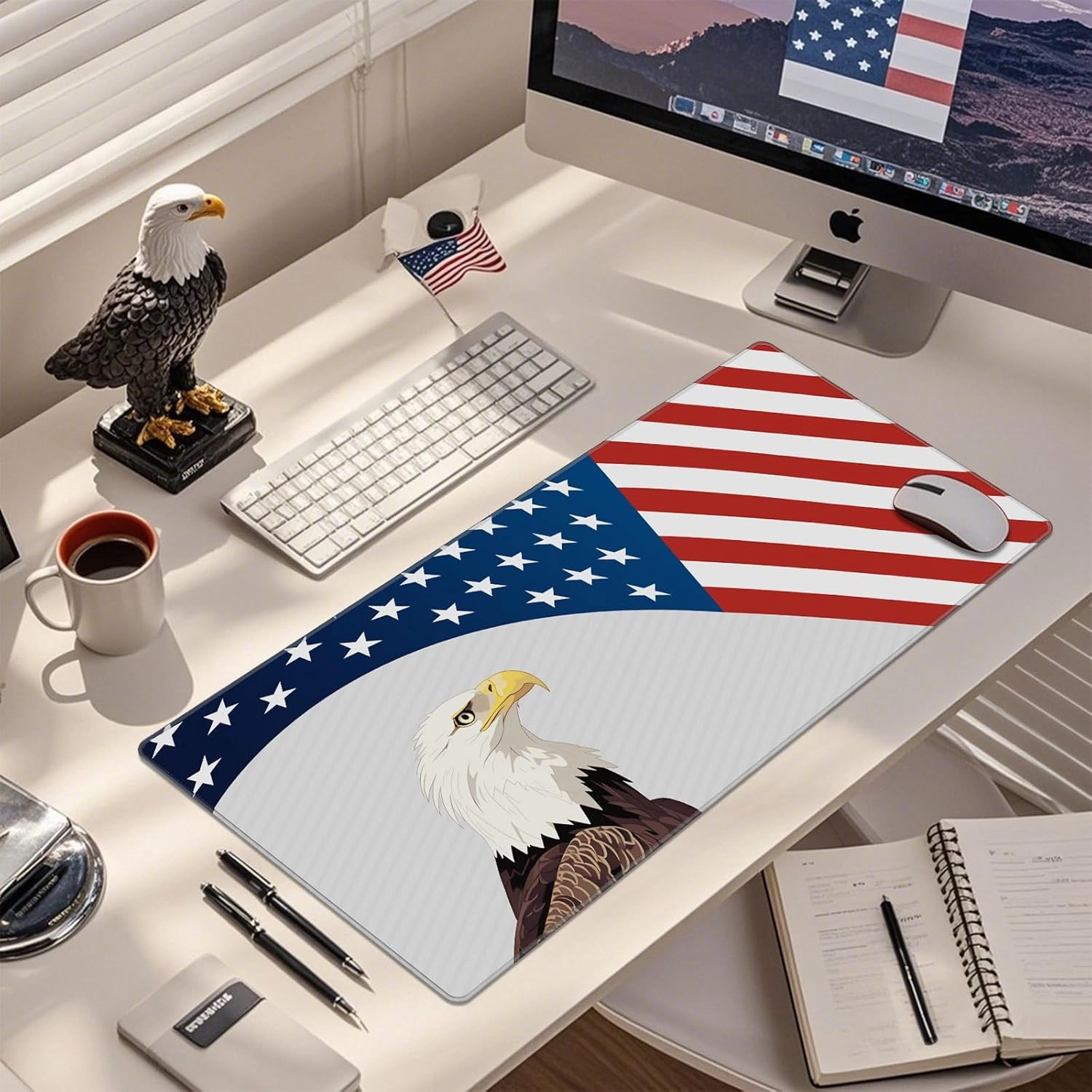 JIALONG Large Gaming Mouse Pad, XXL Desk Mat, Durable Extended Mousepad with Stitched Edges, Non-Slip Base Keyboard Mat for Gamer, Office and Home - 35.4x15.7 Inches