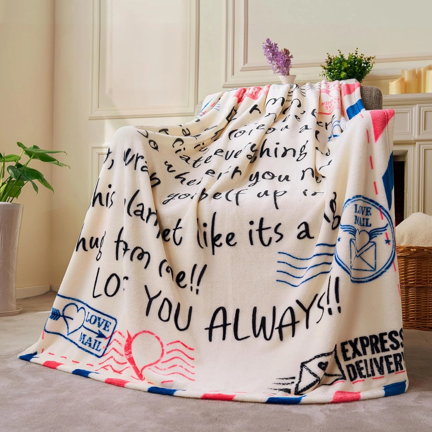 Joiedomi Mothers Day Blanket Gifts for Mom Soft Flannel Mom Blanket for Wife Grandma Birthday Present for Women from Daughter Son 50" x 60" Ivory White