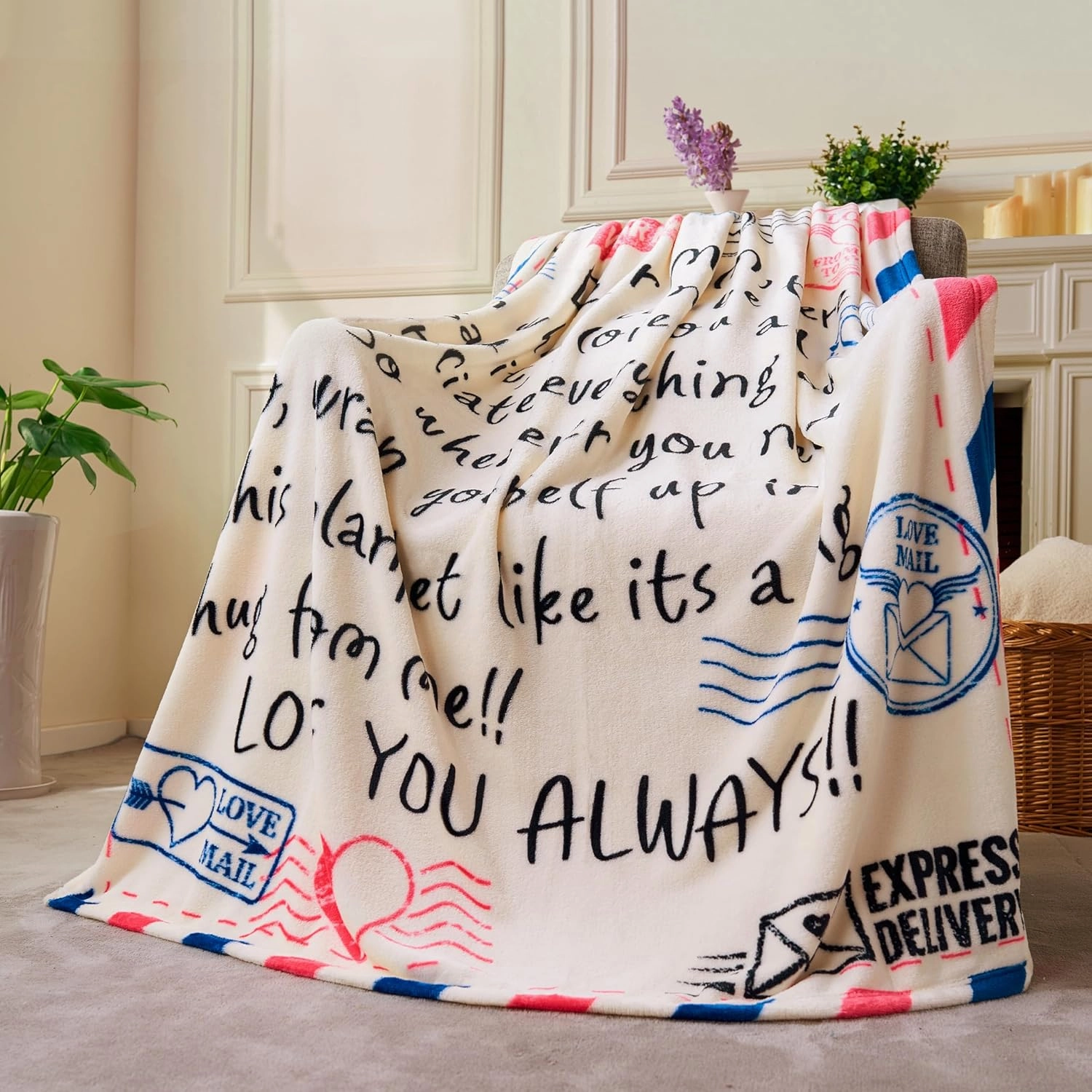 Joiedomi Mothers Day Blanket Gifts for Mom Soft Flannel Mom Blanket for Wife Grandma Birthday Present for Women from Daughter Son 50" x 60" Ivory White