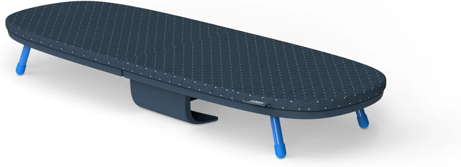 Joseph Joseph Compact Folding Tabletop Ironing Board with Iron Holder, Black/Blue