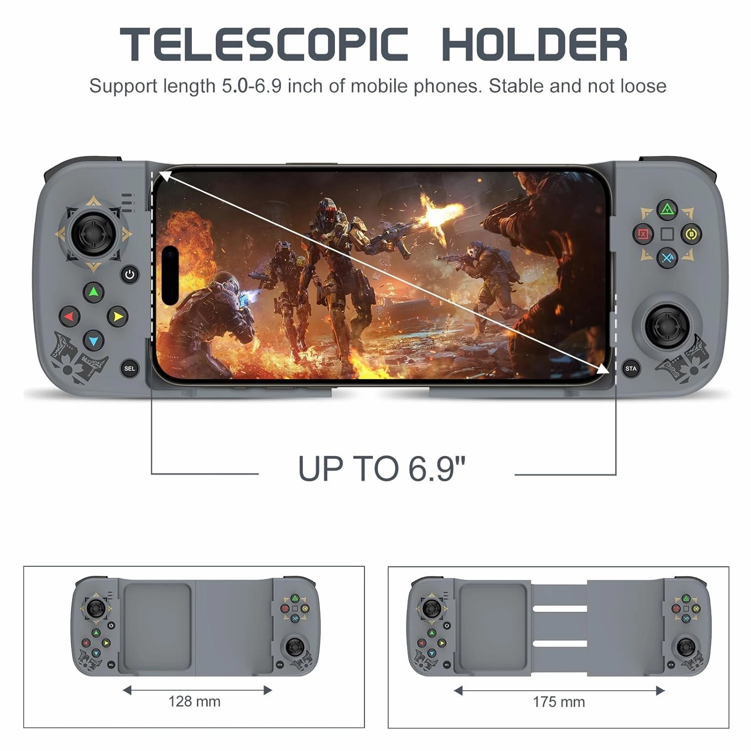 Joso Phone Controller for iPhone/Android Support Phone Case, Mobile Gaming Controller with Ergonomic Design - Wireless Gamepad for Cloud Gaming & PS Remote Play