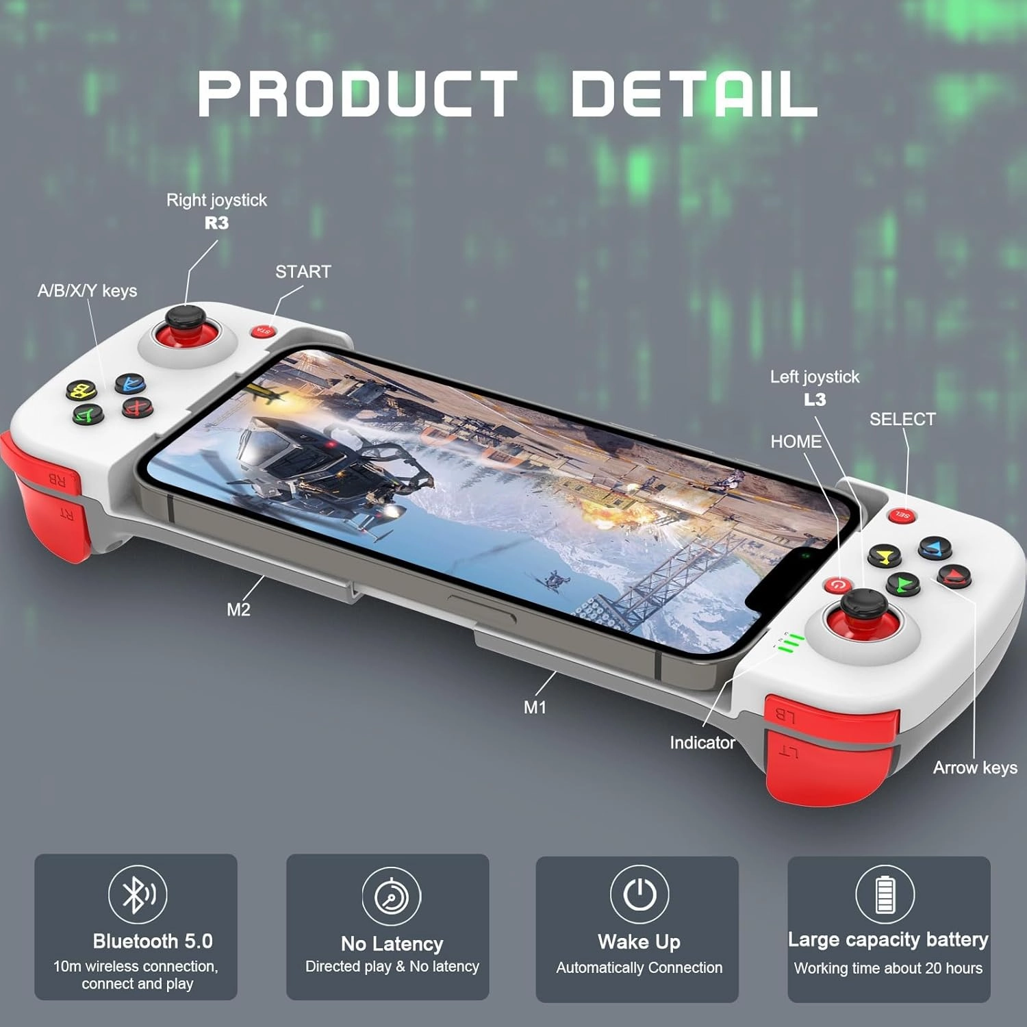 Joso Phone Controller for iPhone/Android Support Phone Case, Mobile Gaming Controller with Ergonomic Design - Wireless Gamepad for Cloud Gaming & PS Remote Play