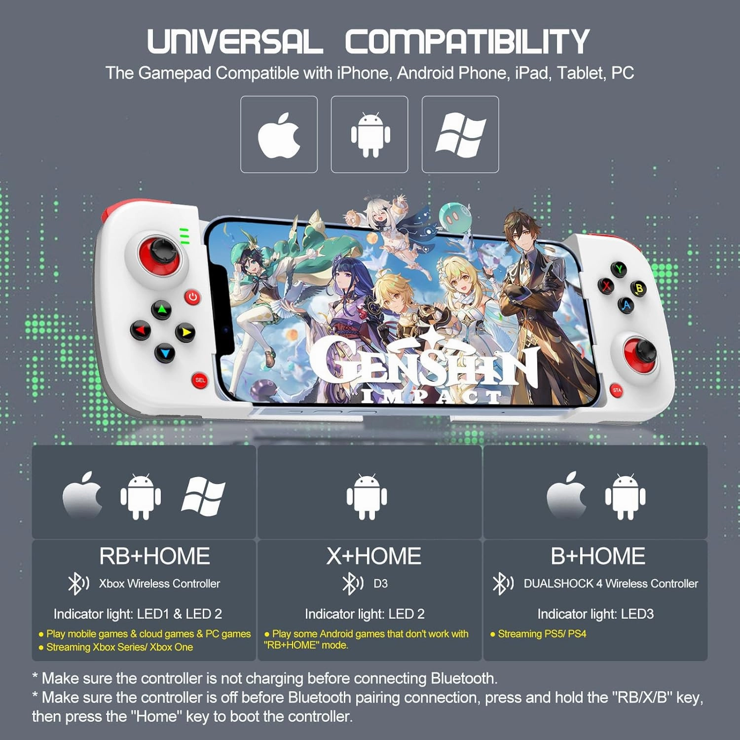 Joso Phone Controller for iPhone/Android Support Phone Case, Mobile Gaming Controller with Ergonomic Design - Wireless Gamepad for Cloud Gaming & PS Remote Play