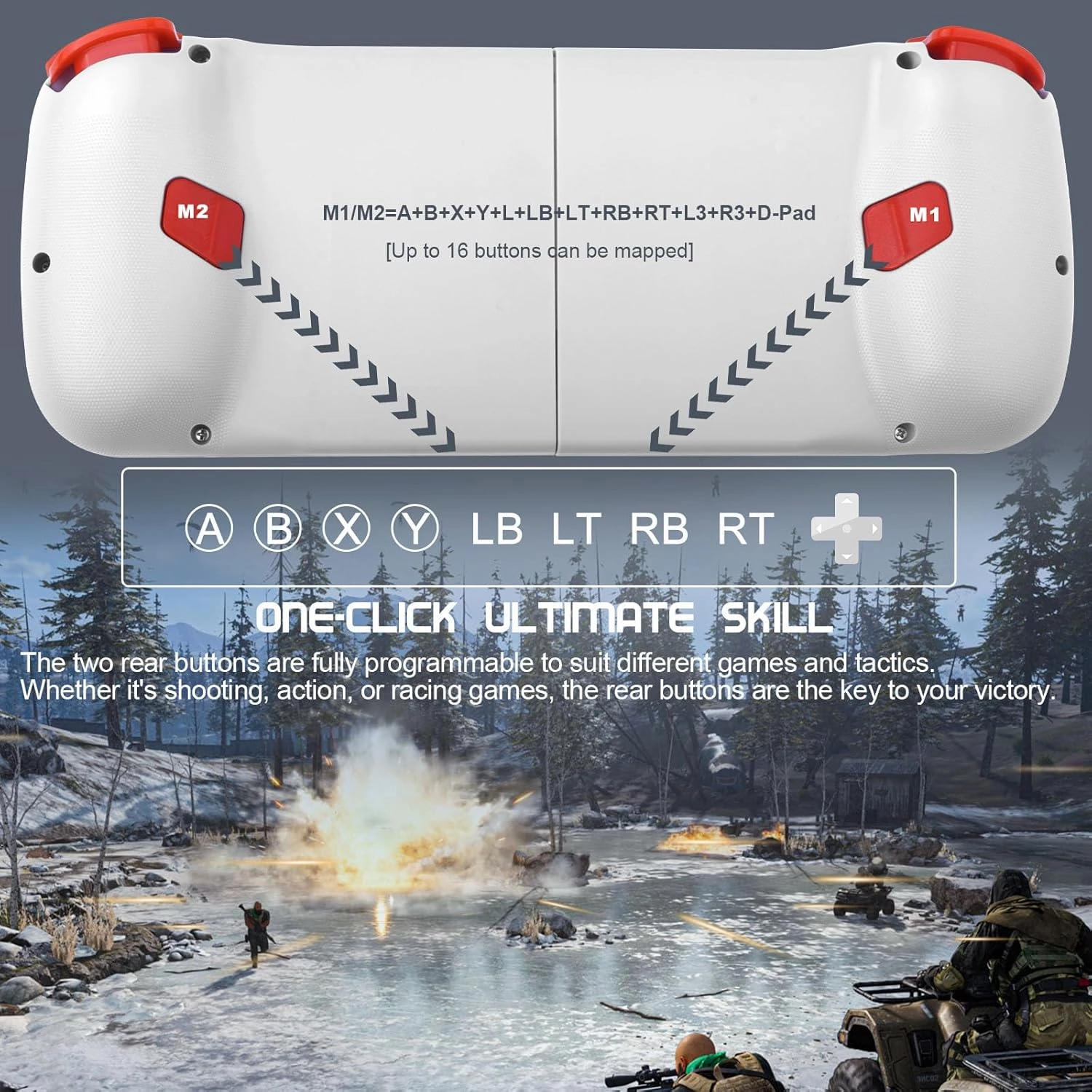 Joso Phone Controller for iPhone/Android Support Phone Case, Mobile Gaming Controller with Ergonomic Design - Wireless Gamepad for Cloud Gaming & PS Remote Play