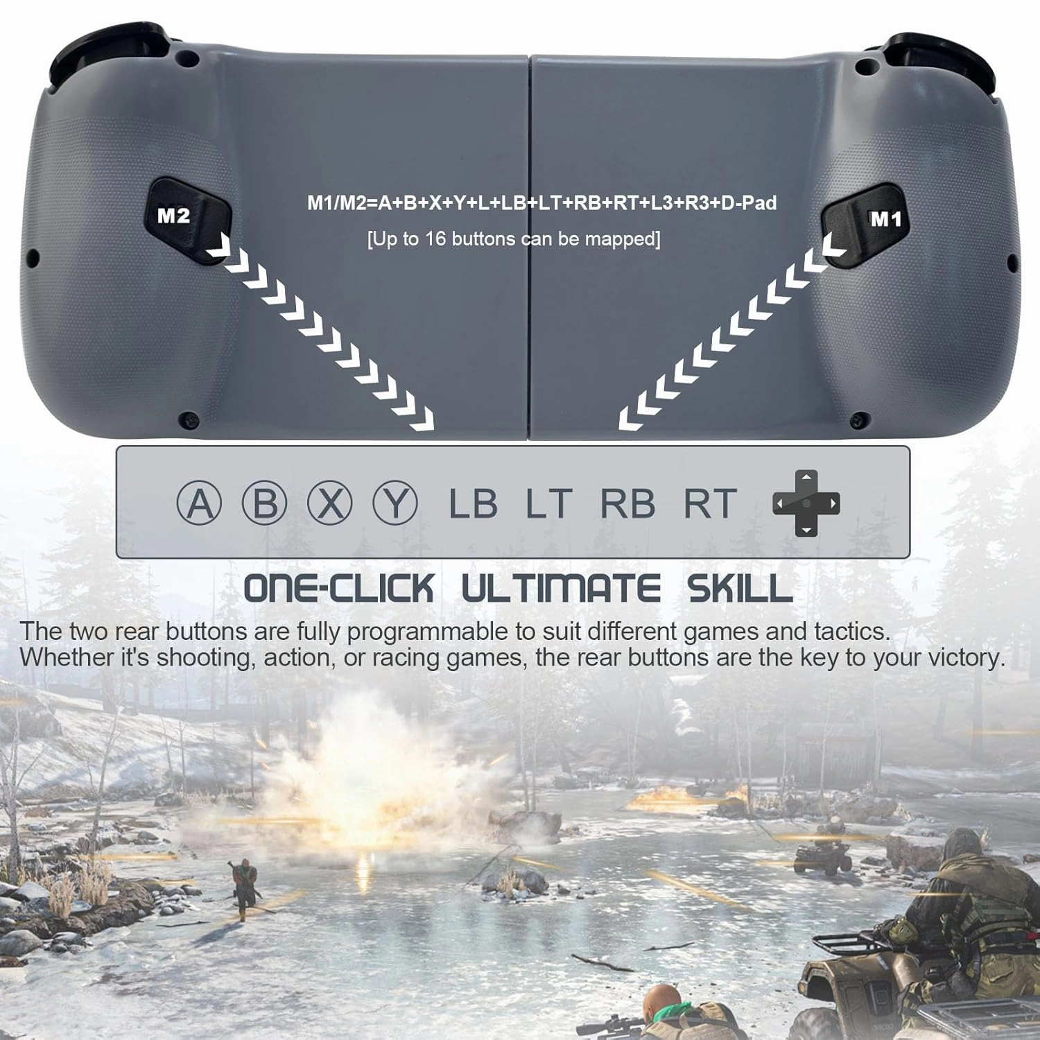 Joso Phone Controller for iPhone/Android Support Phone Case, Mobile Gaming Controller with Ergonomic Design - Wireless Gamepad for Cloud Gaming & PS Remote Play