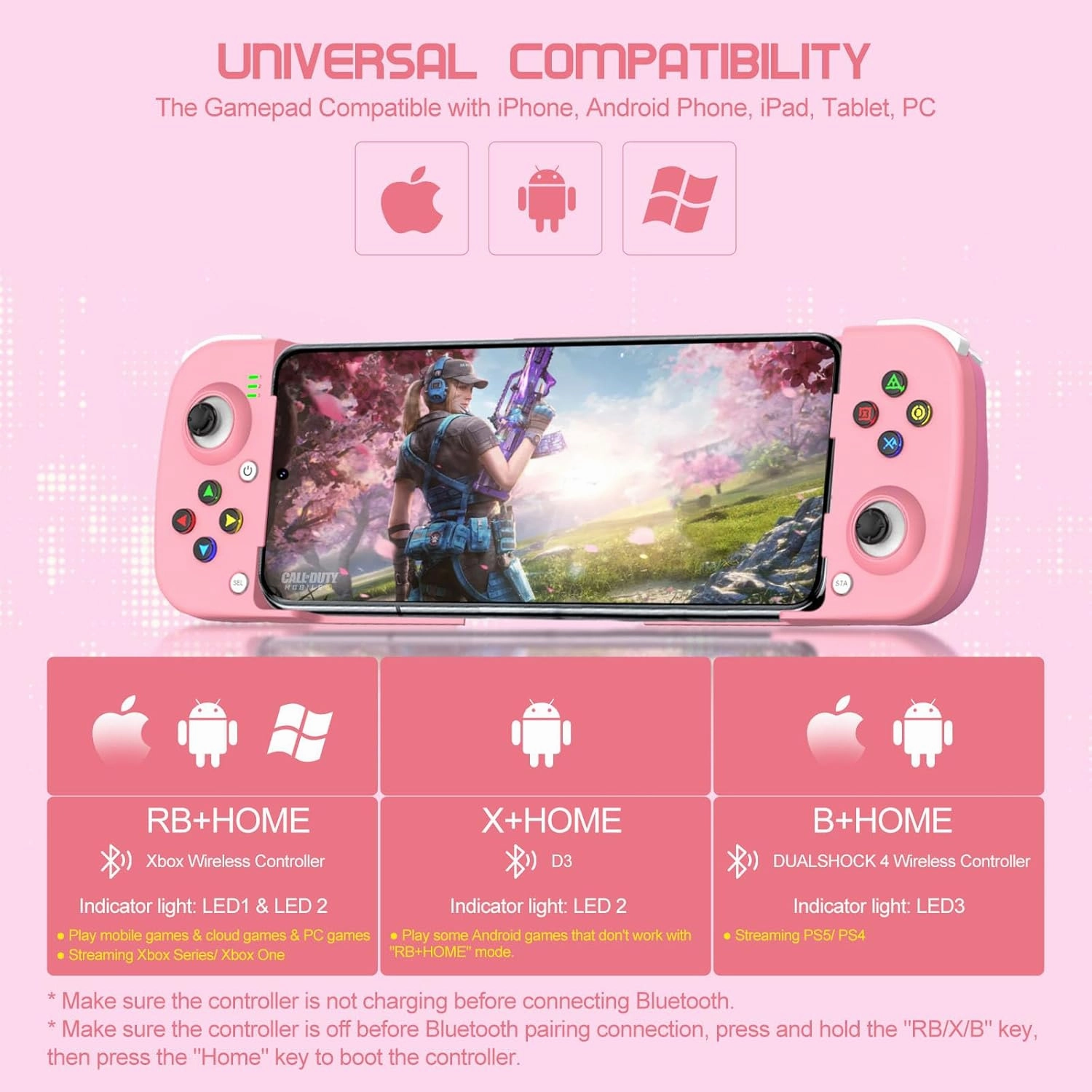 Joso Phone Controller for iPhone/Android Support Phone Case, Mobile Gaming Controller with Ergonomic Design - Wireless Gamepad for Cloud Gaming & PS Remote Play
