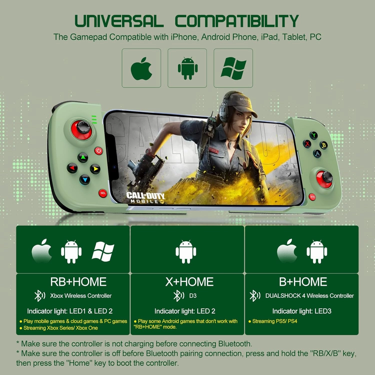 Joso Phone Controller for iPhone/Android Support Phone Case, Mobile Gaming Controller with Ergonomic Design - Wireless Gamepad for Cloud Gaming & PS Remote Play