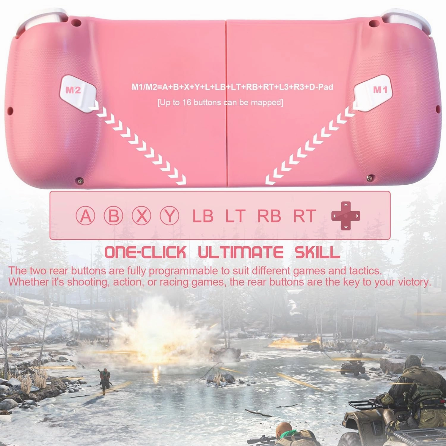 Joso Phone Controller for iPhone/Android Support Phone Case, Mobile Gaming Controller with Ergonomic Design - Wireless Gamepad for Cloud Gaming & PS Remote Play
