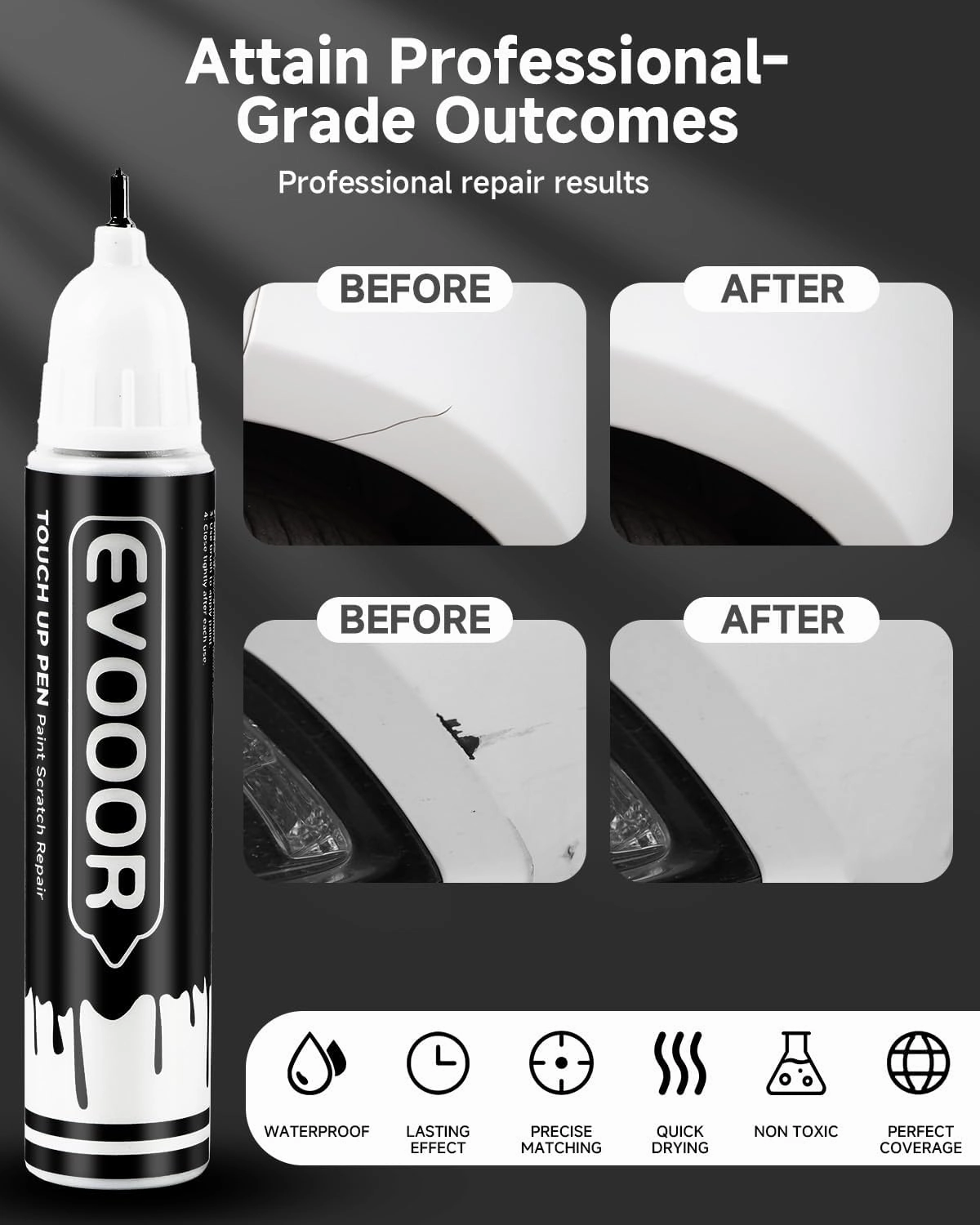 K1X Crystal White Pearl Tricoat Touch Up Paint Compatible with Subaru Exact Match 2 in 1 Touch up Paint for Chips and Nicks Repair with 2pcs Disposable Micro Applicators