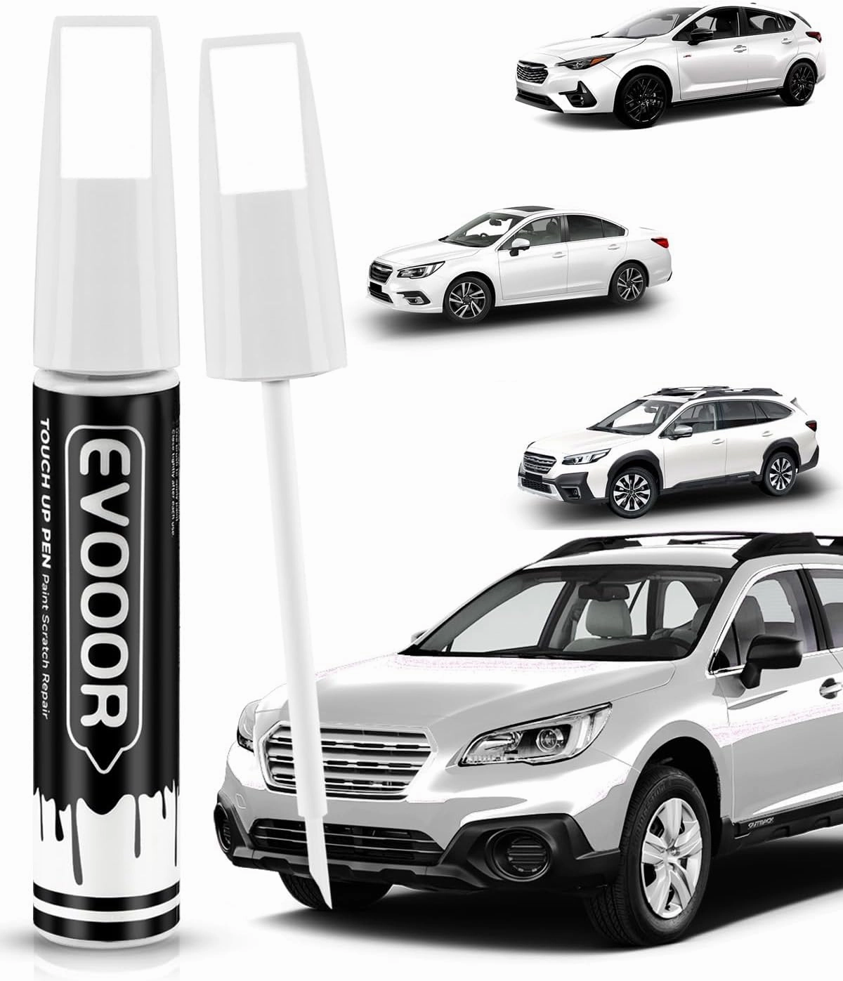 K1X Crystal White Pearl Tricoat Touch Up Paint Compatible with Subaru Exact Match 2 in 1 Touch up Paint for Chips and Nicks Repair with 2pcs Disposable Micro Applicators
