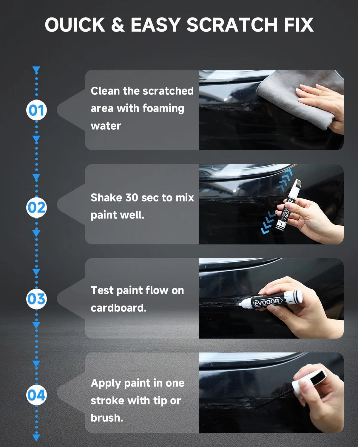 K1X Crystal White Pearl Tricoat Touch Up Paint Compatible with Subaru Exact Match 2 in 1 Touch up Paint for Chips and Nicks Repair with 2pcs Disposable Micro Applicators