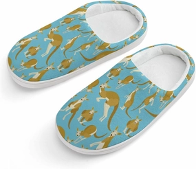 Kangaroo Animal Print Slippers for Boys Girls Home Cotton Slippers Non-Slip Warm Little Kids Slippers