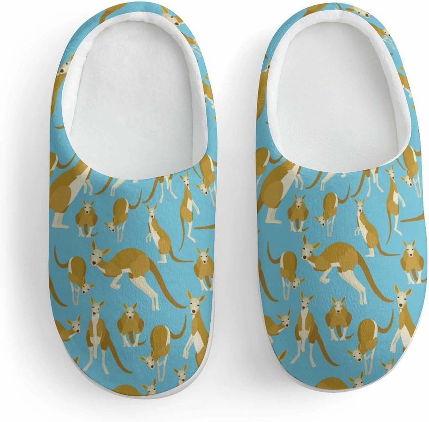 Kangaroo Animal Print Slippers for Boys Girls Home Cotton Slippers Non-Slip Warm Little Kids Slippers