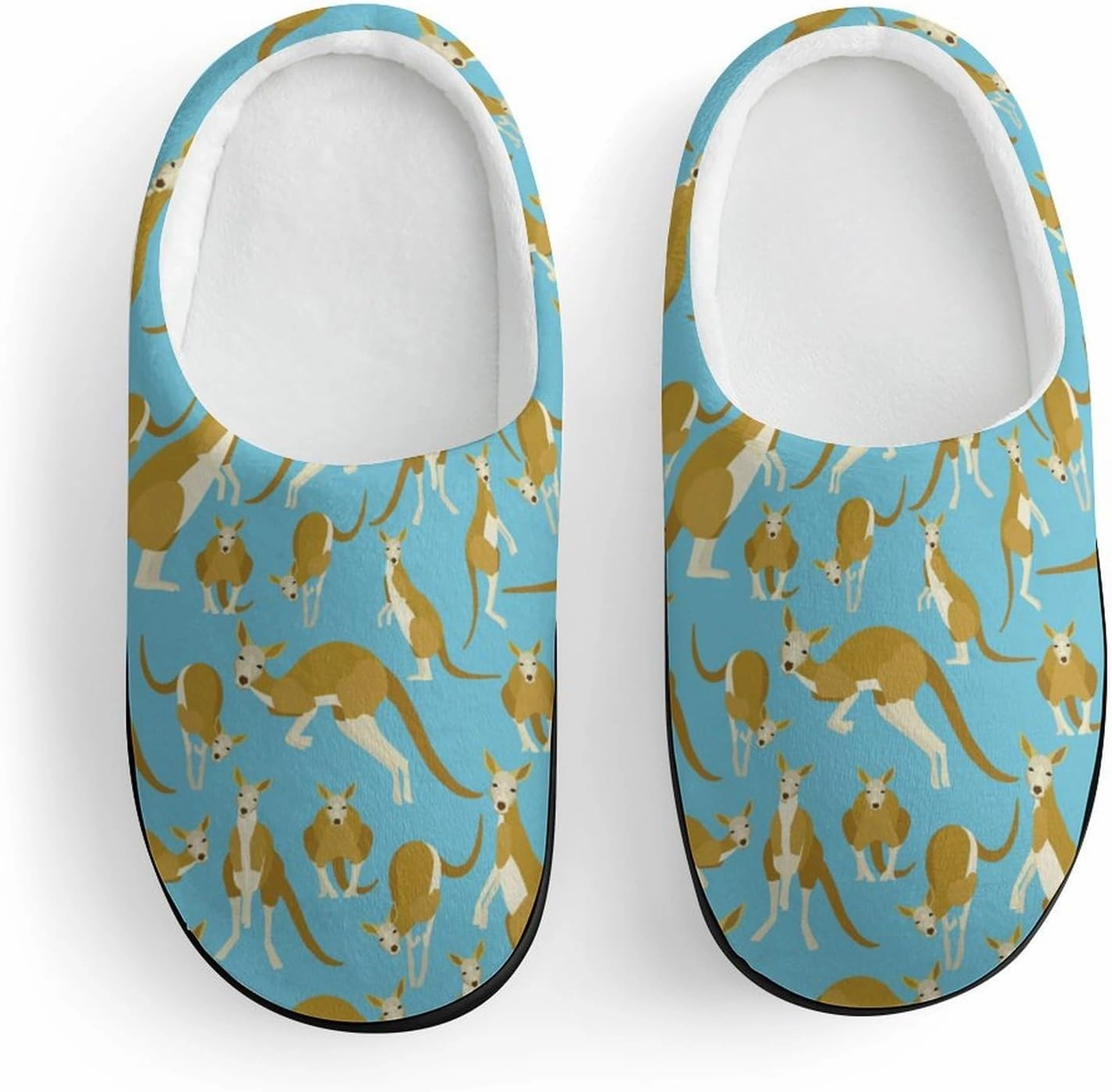 Kangaroo Animal Print Slippers for Boys Girls Home Cotton Slippers Non-Slip Warm Little Kids Slippers