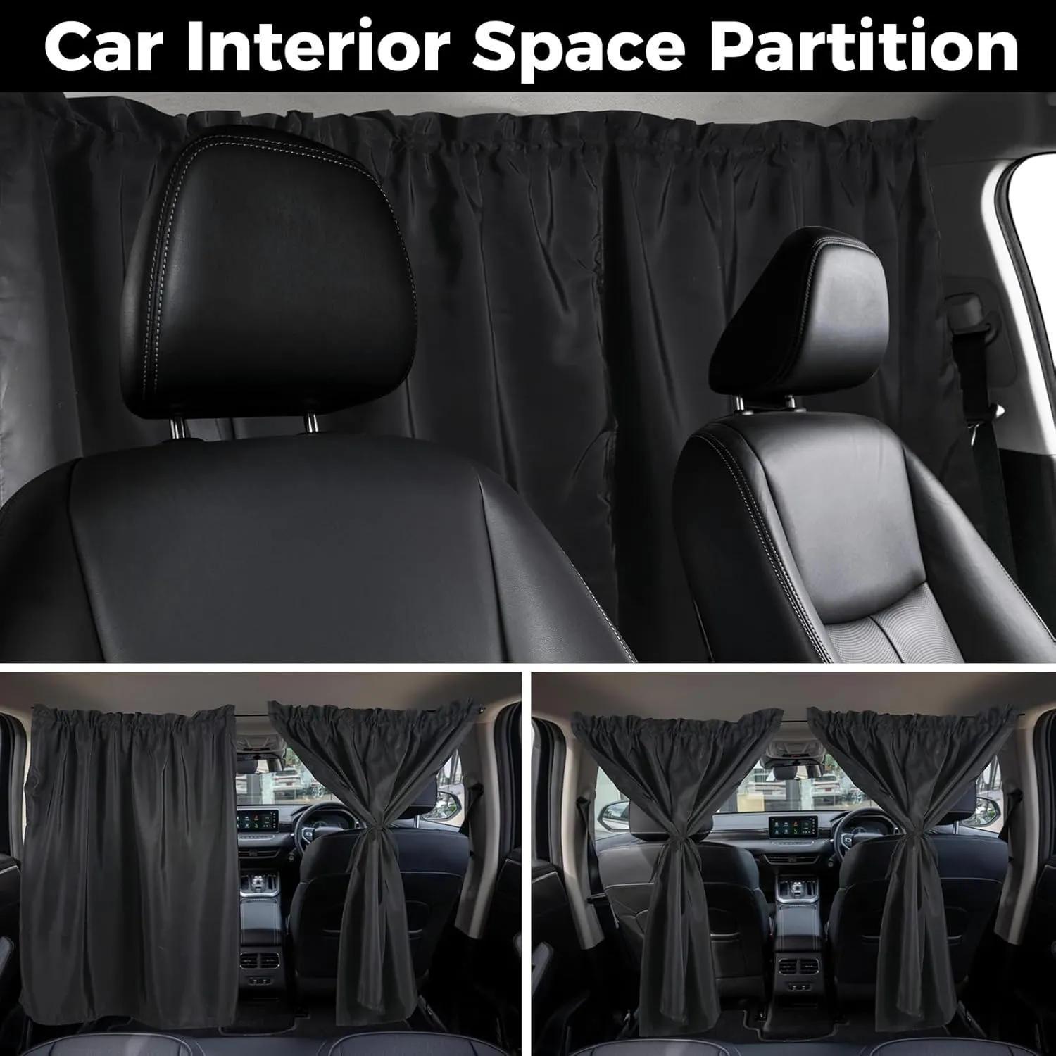 KanSmart 5 Pcs Car Curtains 95% Light Blocking Car Privacy Curtains for UV Protection, Auto Privacy Side Sunshades Camping Accessories for Sedan SUV Sleeping Travel Camping