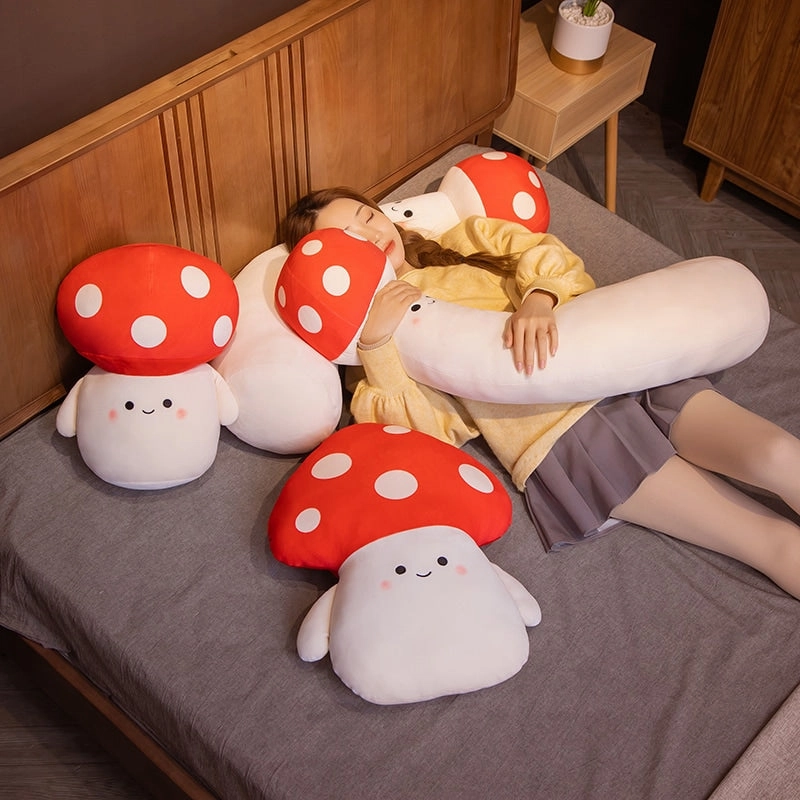 Kawaii Red Spotted Mushroom Family Plush Toys