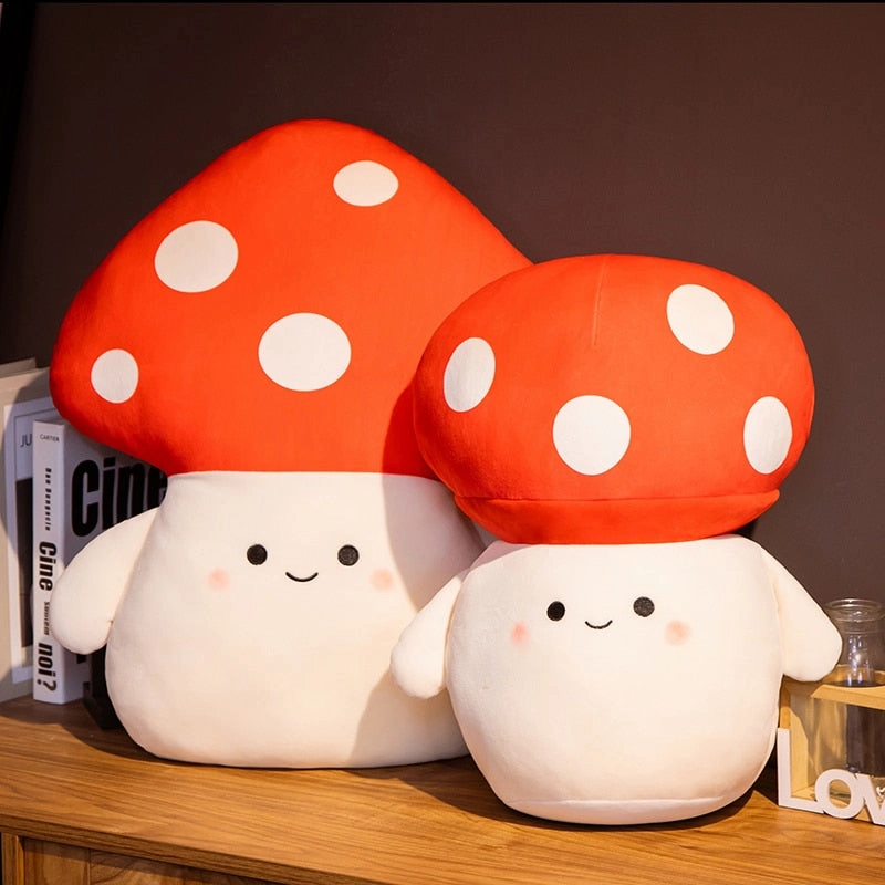 Kawaii Red Spotted Mushroom Family Plush Toys