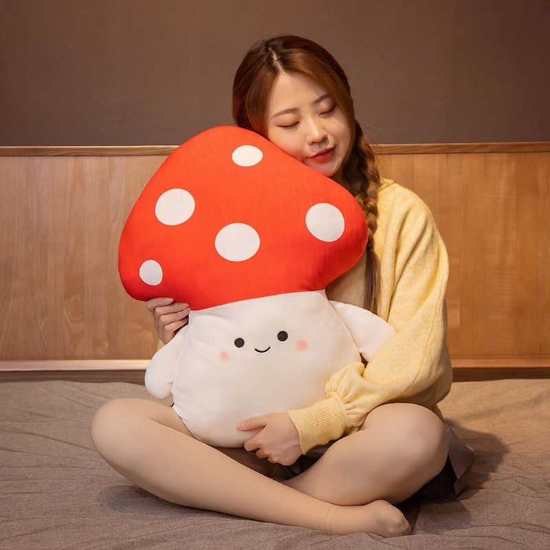 Kawaii Red Spotted Mushroom Family Plush Toys