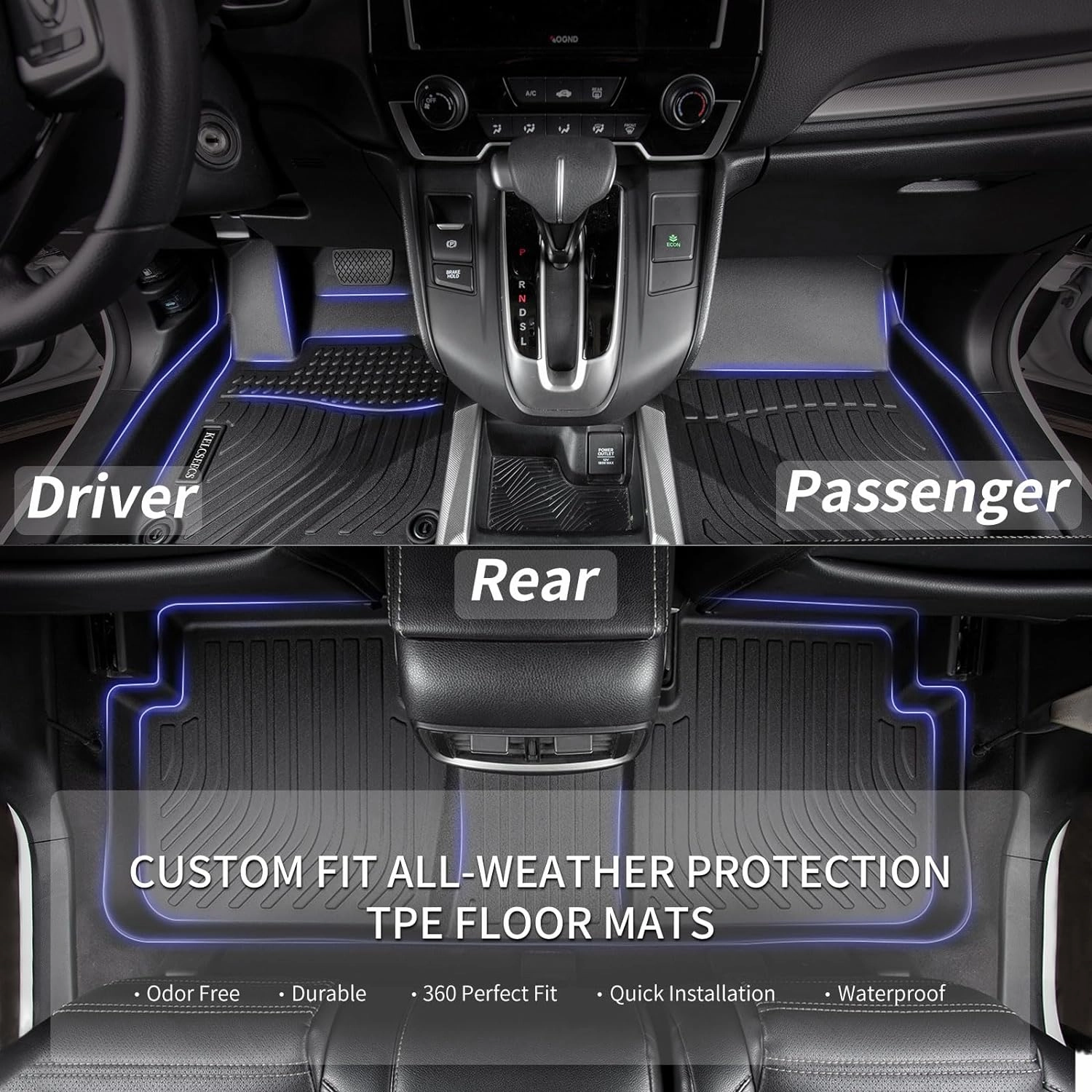 KELCSEECS All Weather Floor Mats & Cargo Liner Custom for Audi A3 2022 2023 2024 Car Mats Automotive Cargo Mat TPE Floor Liners Audi A3 Trunk Mat Accessories Trunk Liner Black