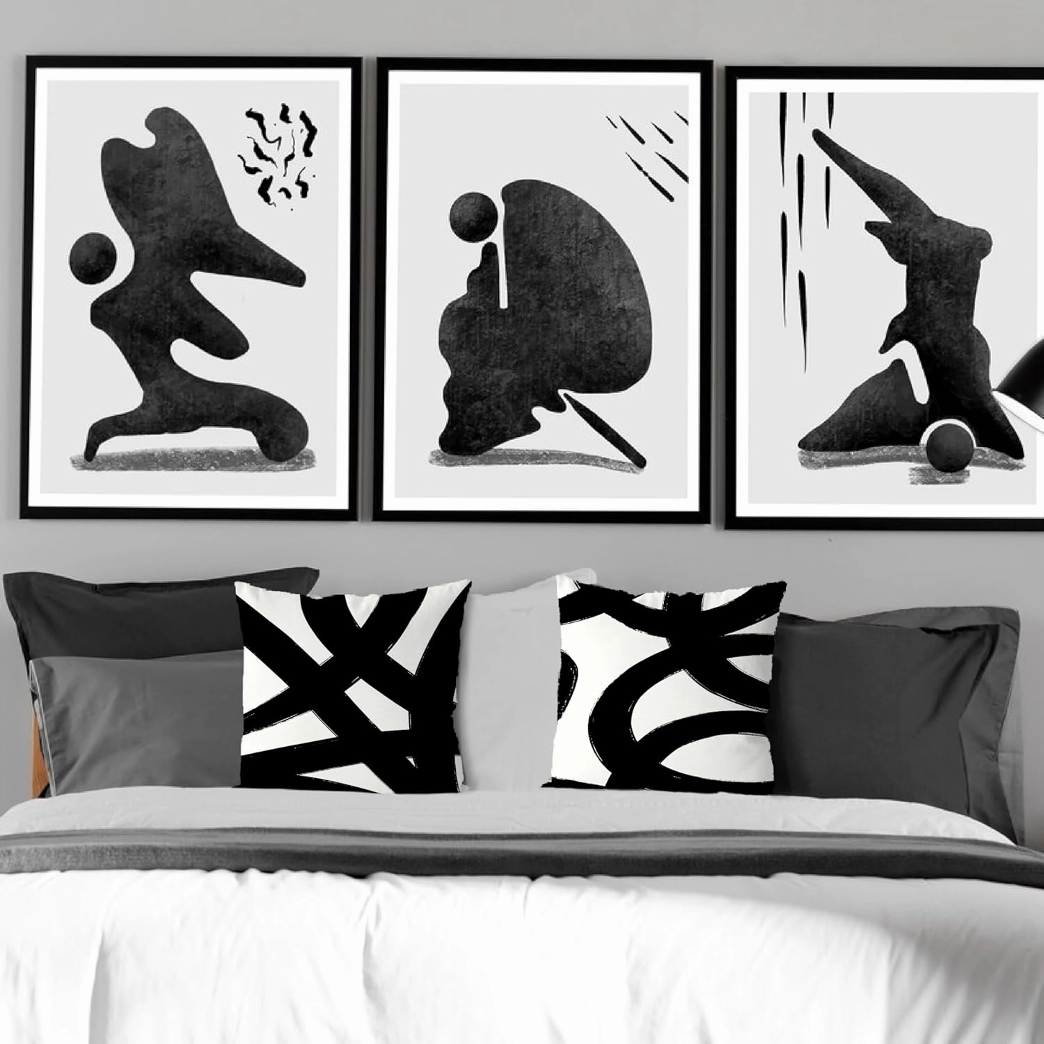 KEUSPI Black and White Throw Pillows Covers 18x18 Decorative Abstract White and Black Pillow Cover Room Decor for Living Room Sofa Couch Set of 4 Home Cojines Decorative para Sala