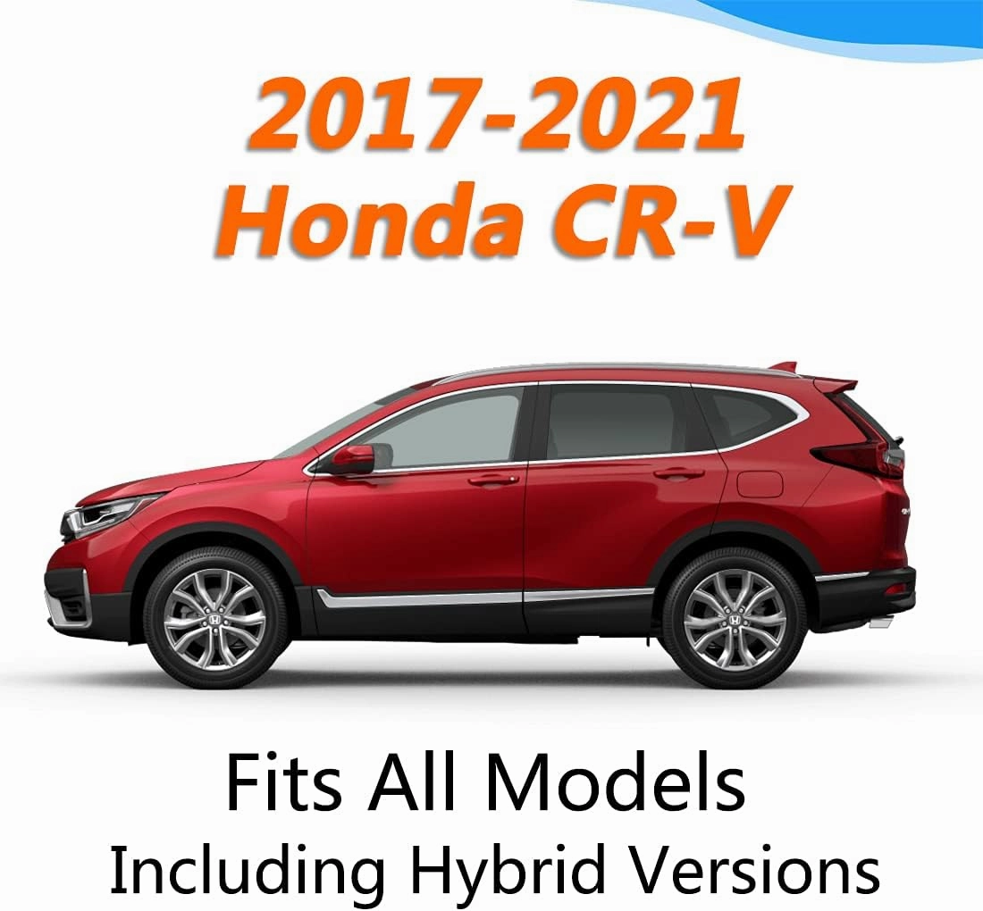 KEYOOG Compatible for 2017-2021 Hon-da CR-V, Car Floor Mats Black TPE Special All-Weather Automotive Mat Includes 1st and 2nd Row, Fits All Models Including Hybrid Versions, 3 Pieces in Total