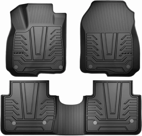 KEYOOG Compatible for 2017-2021 Hon-da CR-V, Car Floor Mats Black TPE Special All-Weather Automotive Mat Includes 1st and 2nd Row, Fits All Models Including Hybrid Versions, 3 Pieces in Total