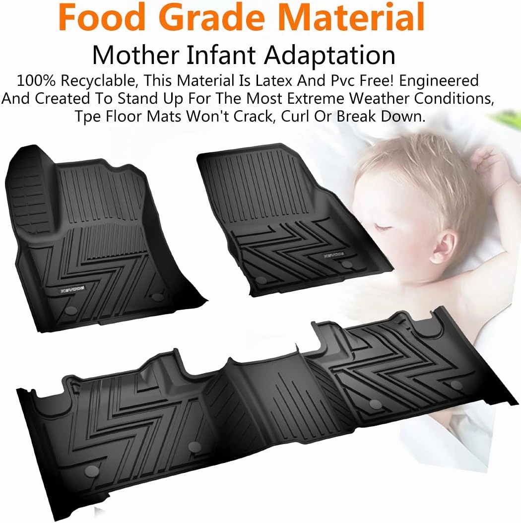 KEYOOG Fit for 2016 2017 2018 2019 2020 2021 Jeep Grand Cherokee/Dodge Durango Car Floor Mats Special All-Weather Automotive Mat Includes 1st and 2nd Row, Only Vehicles with 2nd Row Bench Seating