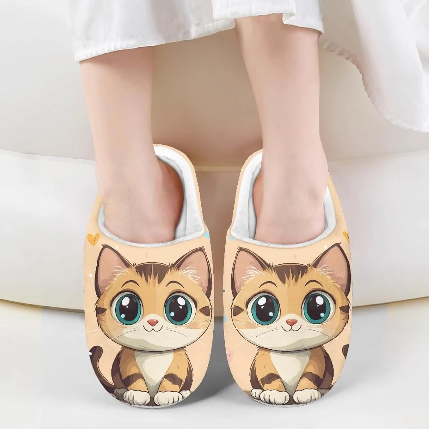 Kids Cotton Slippers Winter Warm Soft Indoor Plush Slippers Breathable Non Slip Flannel Fuzzy House Shoes for Little Boys Girls US 9-15