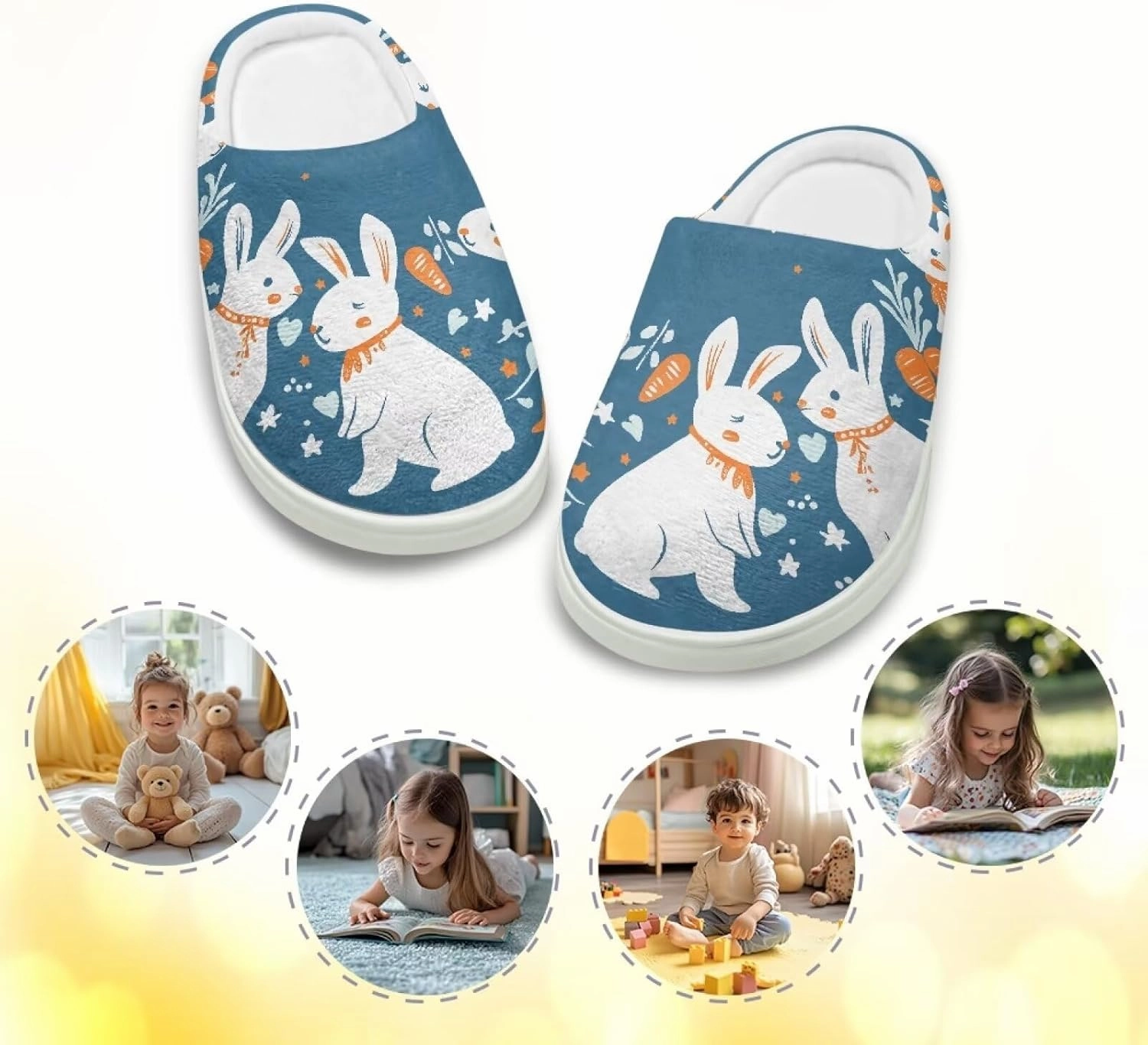 Kids Cotton Slippers Winter Warm Soft Indoor Plush Slippers Breathable Non Slip Flannel Fuzzy House Shoes for Little Boys Girls US 9-15