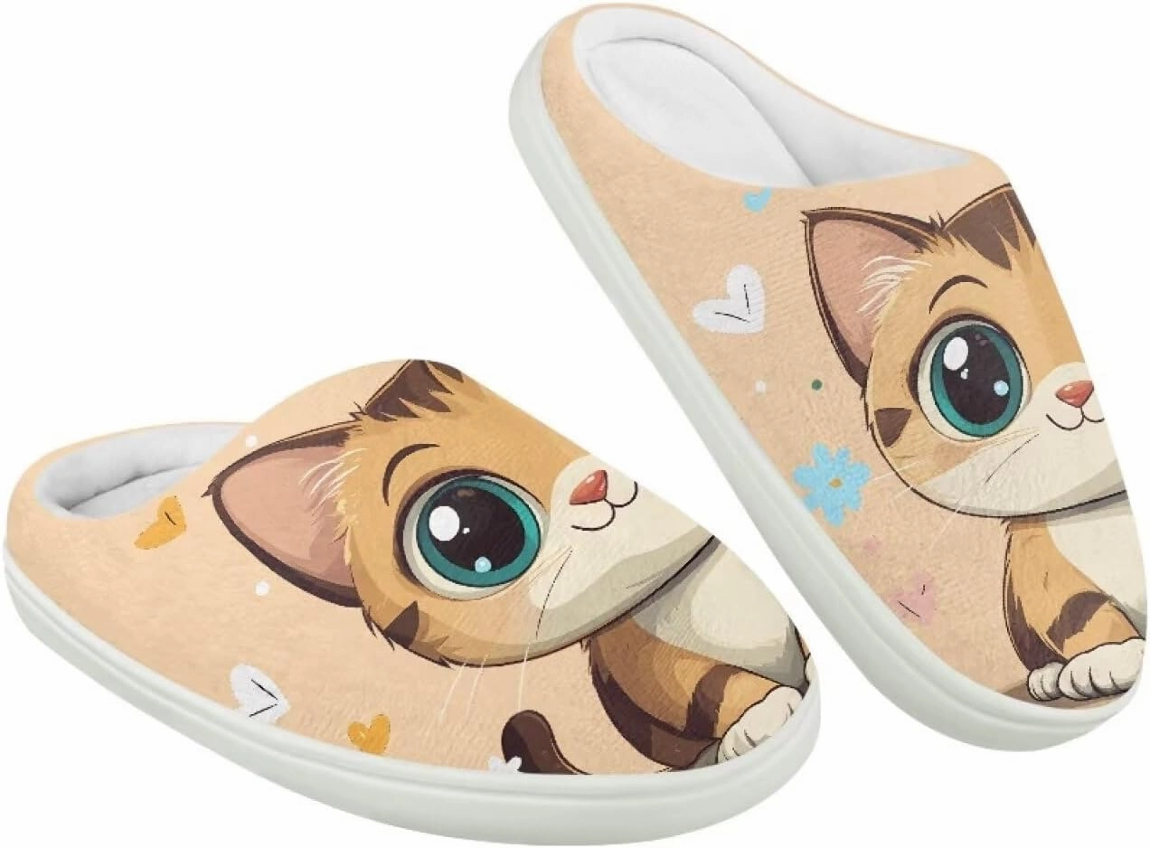 Kids Cotton Slippers Winter Warm Soft Indoor Plush Slippers Breathable Non Slip Flannel Fuzzy House Shoes for Little Boys Girls US 9-15