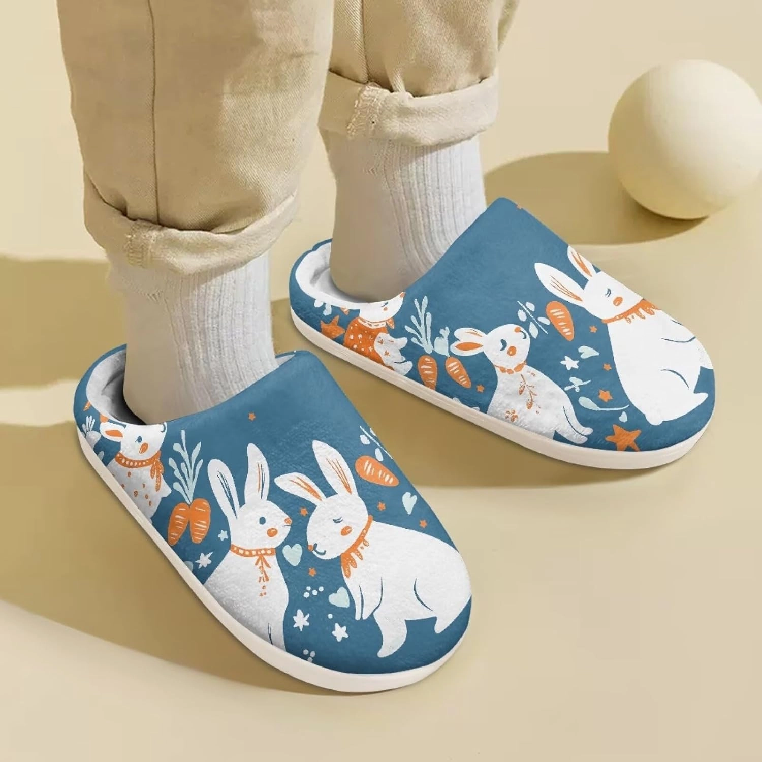 Kids Cotton Slippers Winter Warm Soft Indoor Plush Slippers Breathable Non Slip Flannel Fuzzy House Shoes for Little Boys Girls US 9-15