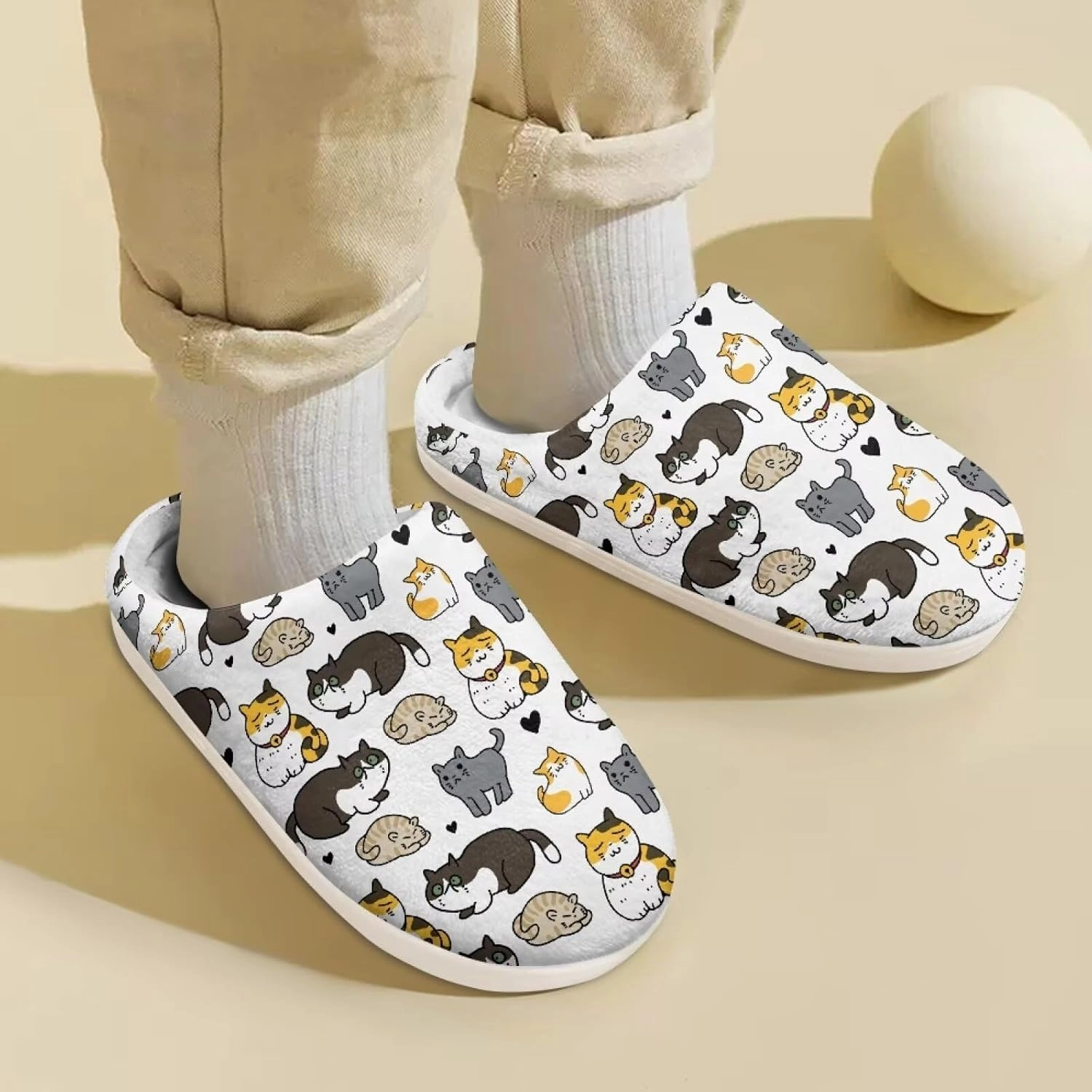 Kids Cotton Slippers Winter Warm Soft Indoor Plush Slippers Breathable Non Slip Flannel Fuzzy House Shoes for Little Boys Girls US 9-15