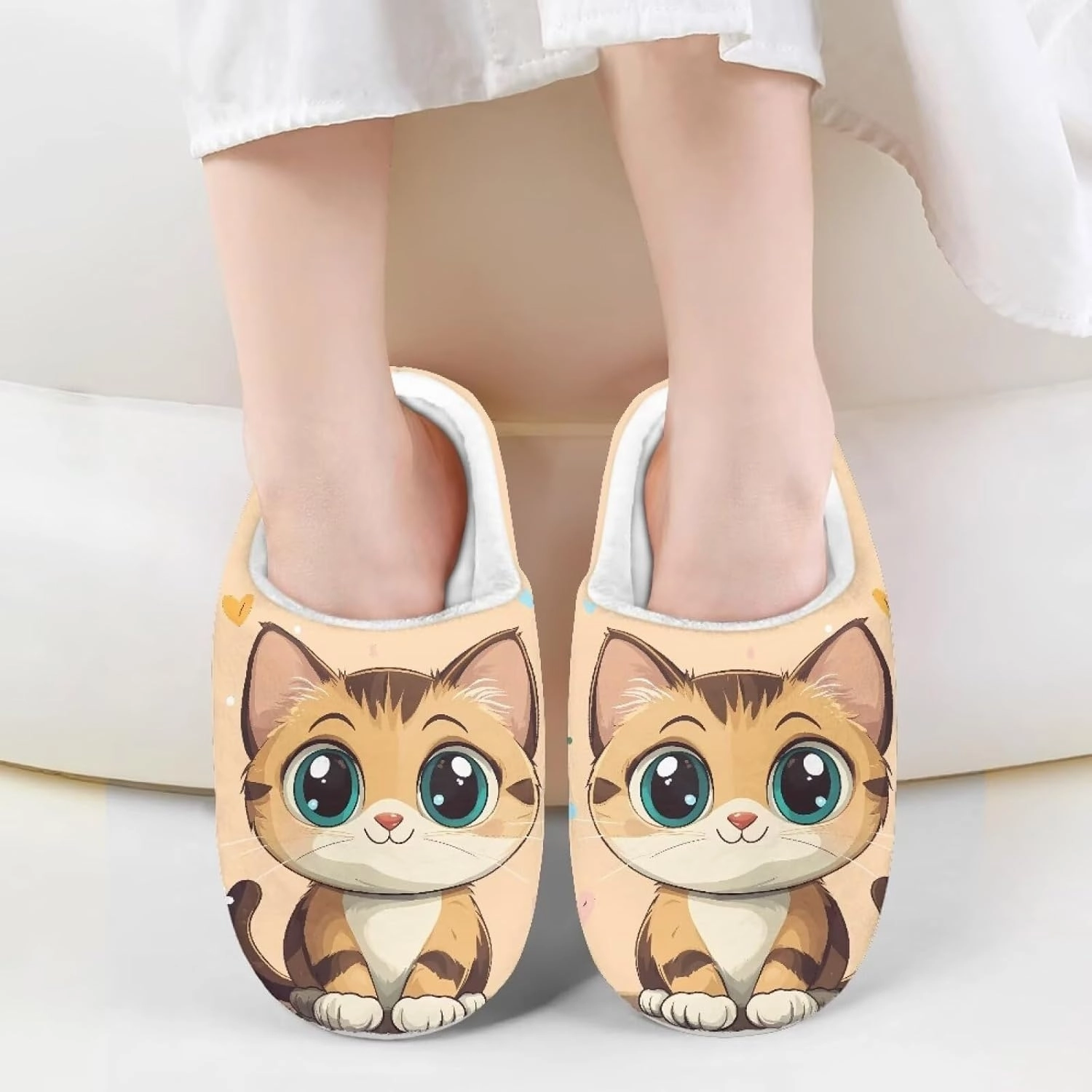 Kids Cotton Slippers Winter Warm Soft Indoor Plush Slippers Breathable Non Slip Flannel Fuzzy House Shoes for Little Boys Girls US 9-15