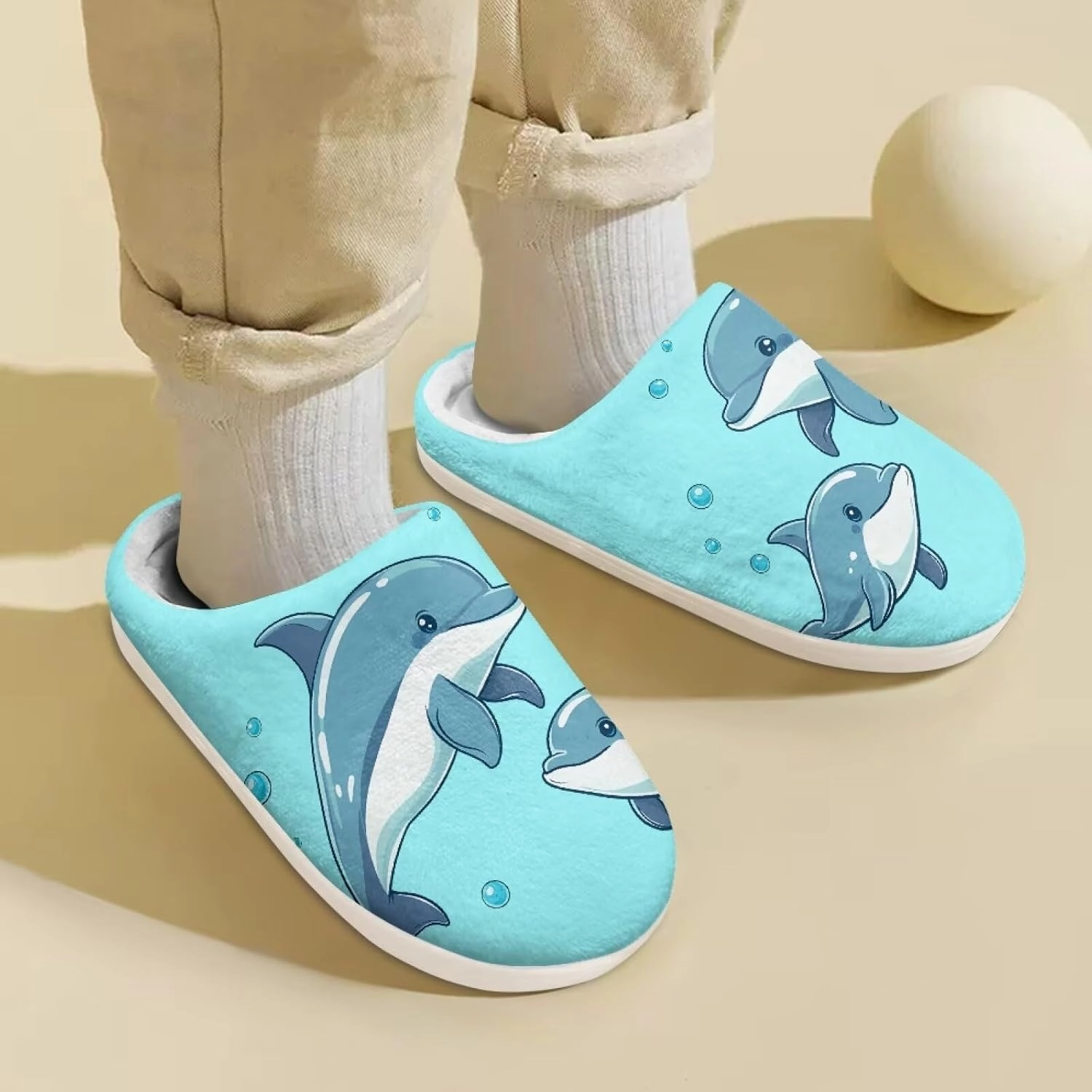 Kids Cotton Slippers Winter Warm Soft Indoor Plush Slippers Breathable Non Slip Flannel Fuzzy House Shoes for Little Boys Girls US 9-15