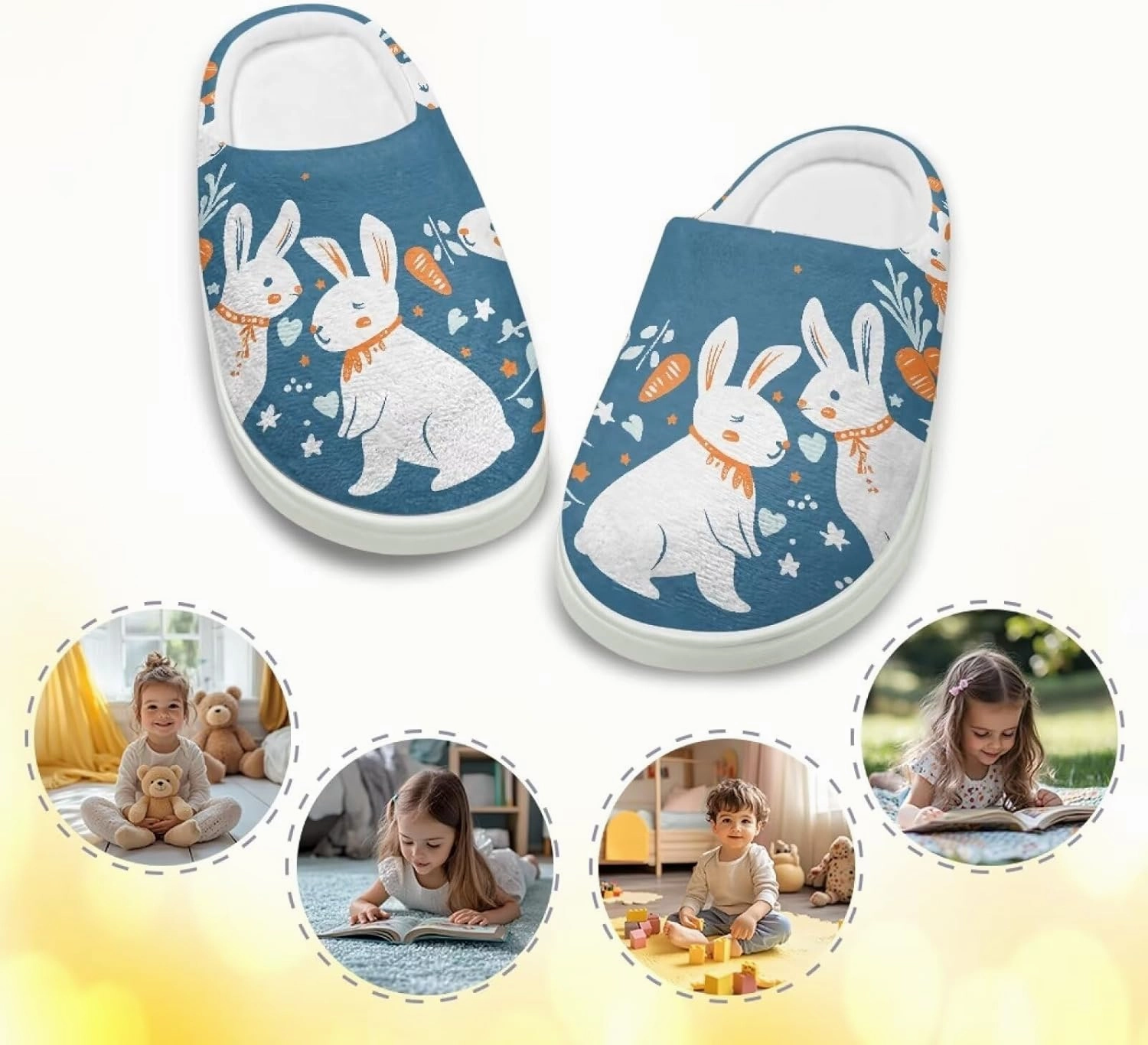 Kids Cotton Slippers Winter Warm Soft Indoor Plush Slippers Breathable Non Slip Flannel Fuzzy House Shoes for Little Boys Girls US 9-15