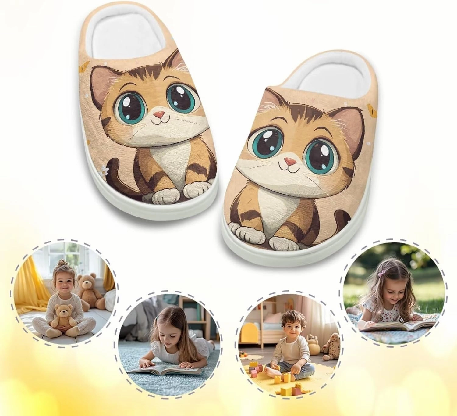 Kids Cotton Slippers Winter Warm Soft Indoor Plush Slippers Breathable Non Slip Flannel Fuzzy House Shoes for Little Boys Girls US 9-15
