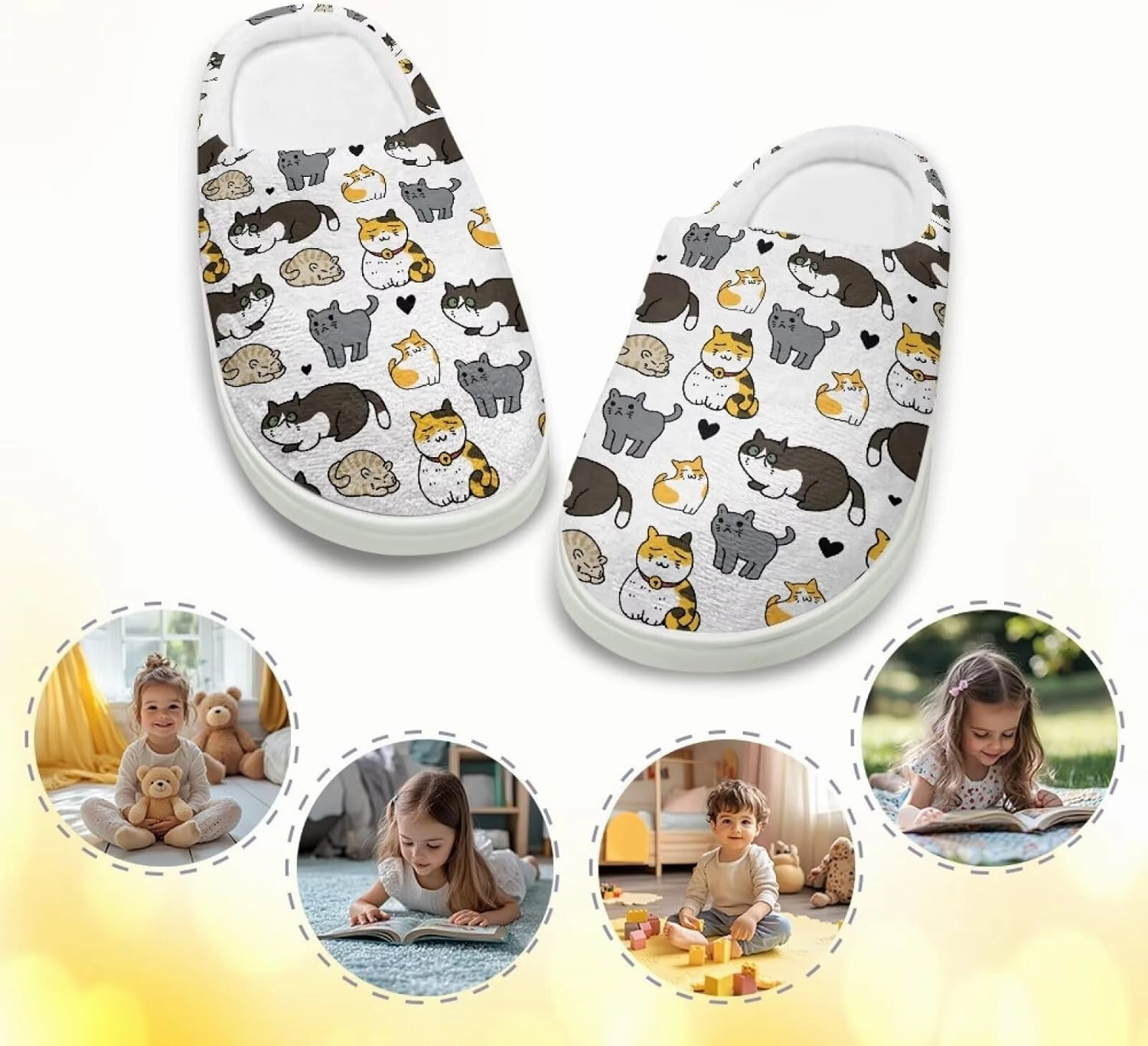 Kids Cotton Slippers Winter Warm Soft Indoor Plush Slippers Breathable Non Slip Flannel Fuzzy House Shoes for Little Boys Girls US 9-15