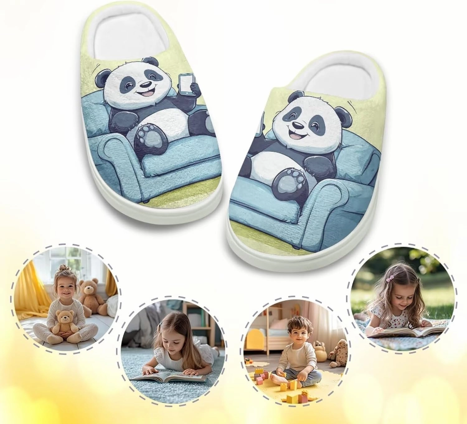 Kids Cotton Slippers Winter Warm Soft Indoor Plush Slippers Breathable Non Slip Flannel Fuzzy House Shoes for Little Boys Girls US 9-15