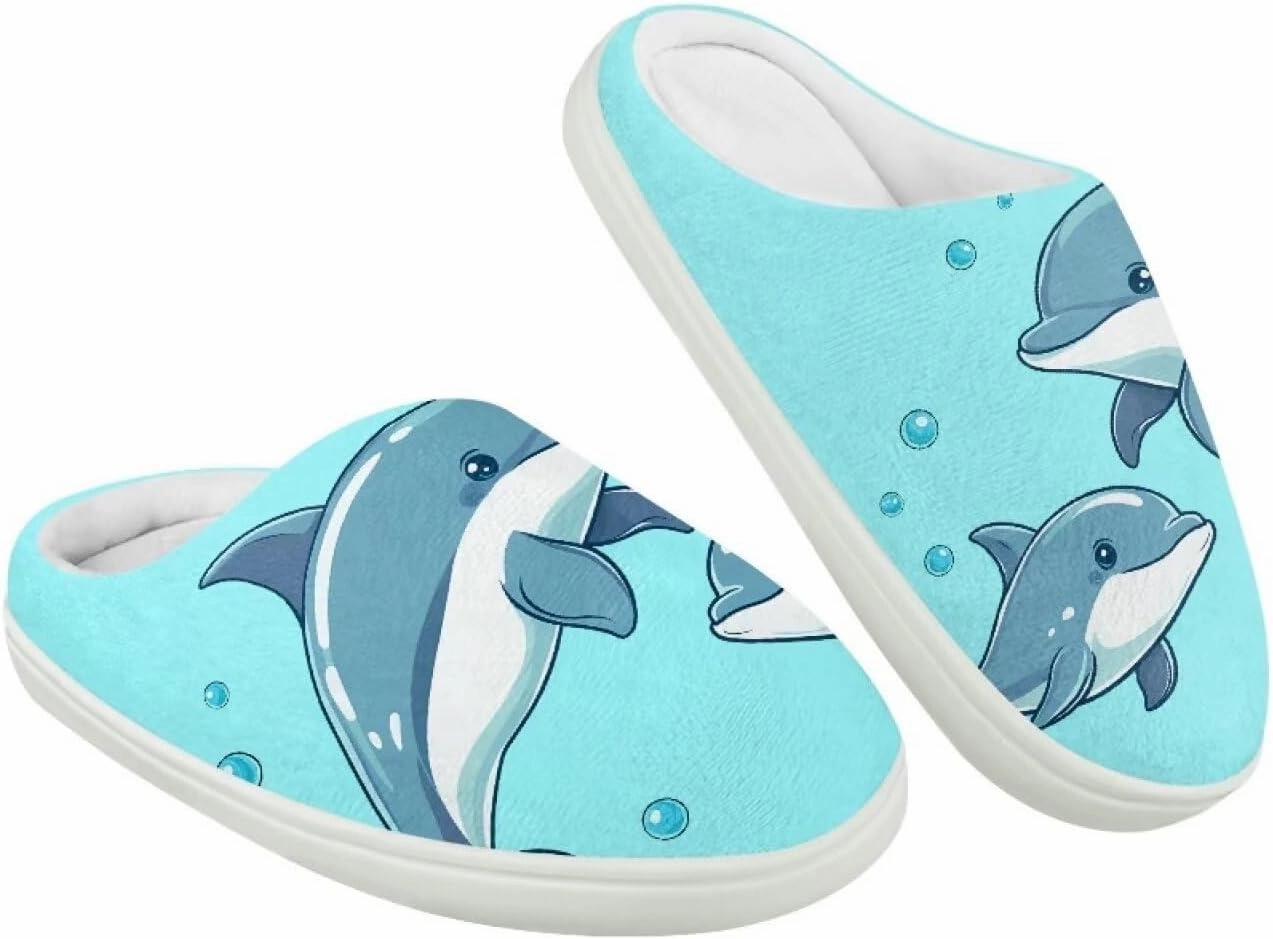 Kids Cotton Slippers Winter Warm Soft Indoor Plush Slippers Breathable Non Slip Flannel Fuzzy House Shoes for Little Boys Girls US 9-15