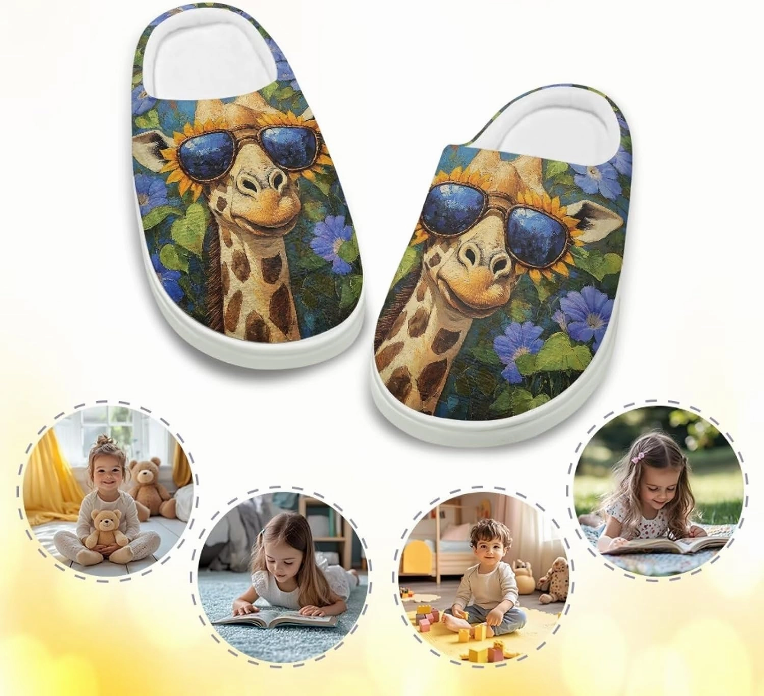 Kids Cotton Slippers Winter Warm Soft Plush Slippers Non Slip Flannel Fuzzy House Shoes Indoor Shoes for Boys Girls US 9-15